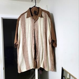 Brown linen walking suit